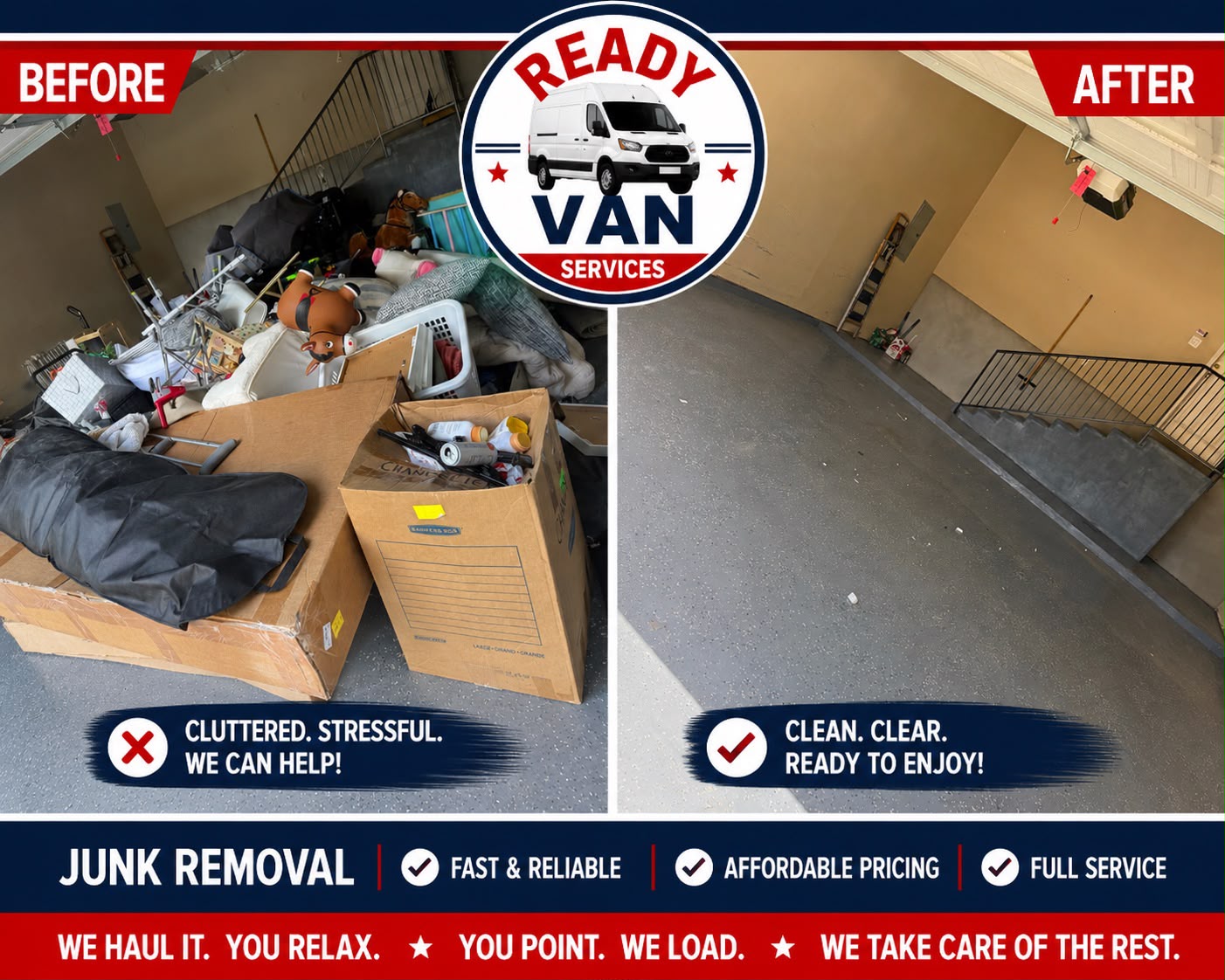 Before and after — garage cleanout