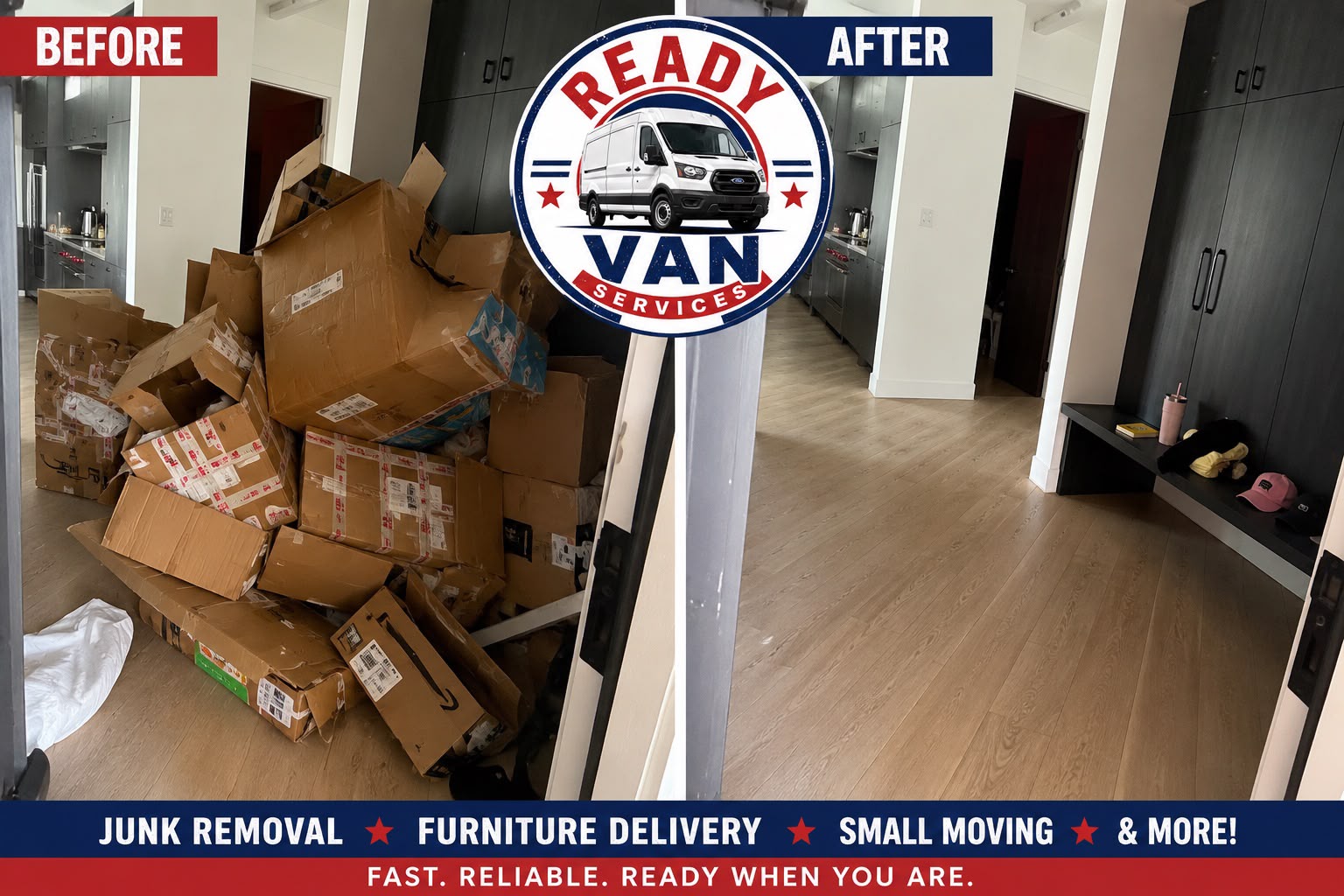 Before and after — apartment cleanout